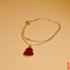 Fulu Cinnabar Gourd Necklace for Women, Chinese style collarbone chain, retro sweater chain accessory for the zodiac year Application Scenario